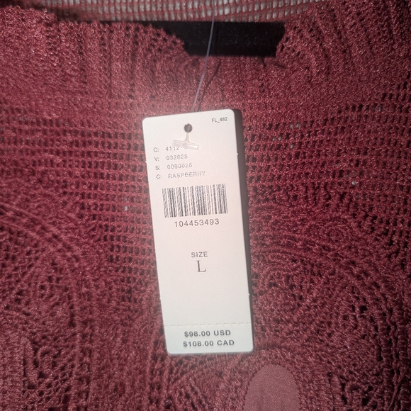 Anthropologie En Elly Velvet Scallop Top In Raspberry (New w/Tags) - Picture 3 of 8
